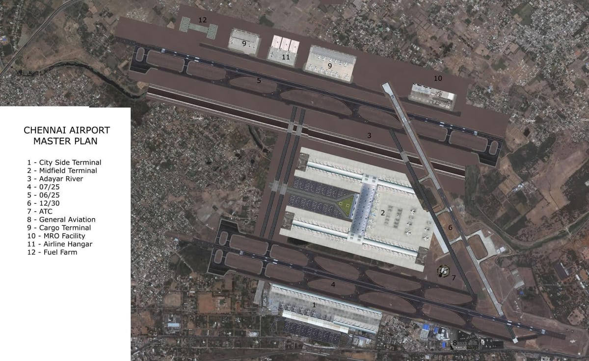kart av Chennai flyplass