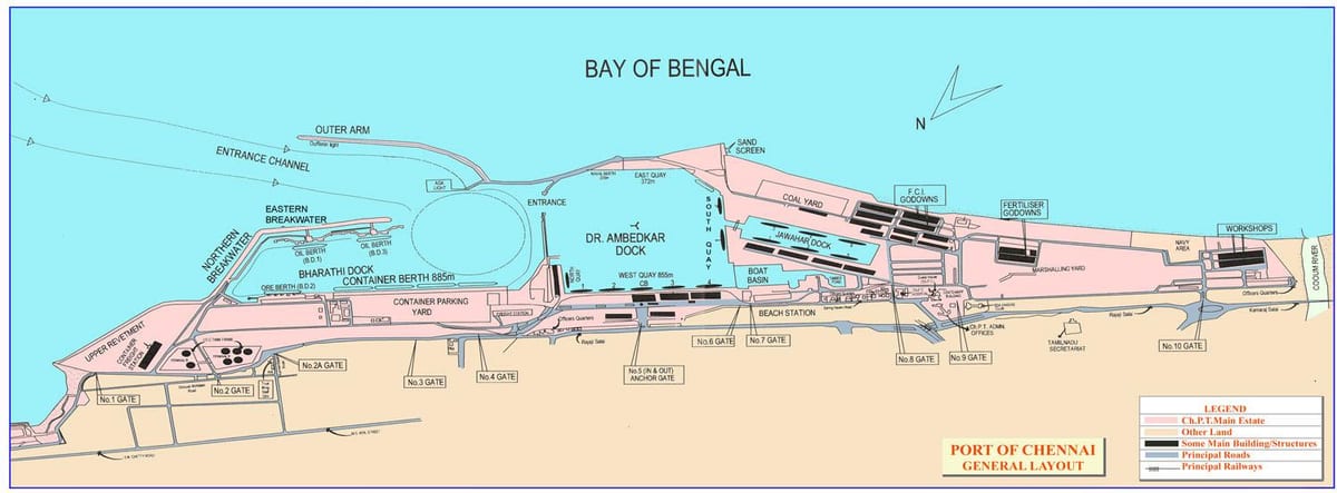 kart av Chennai port
