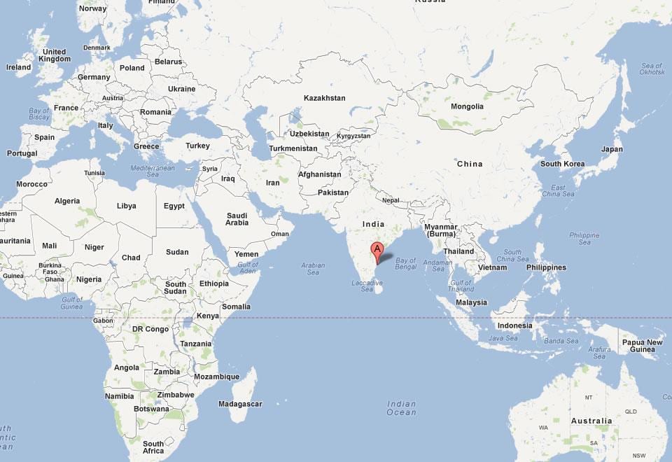 Chennai på verdens kart