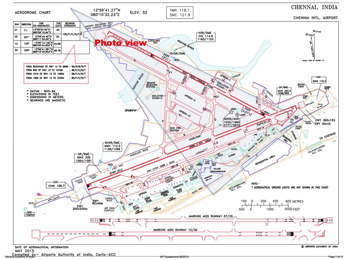 Chennai internasjonale flyplass kart
