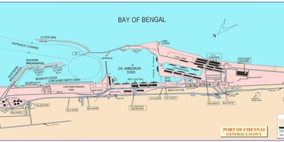 Kart av Chennai port