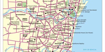 Chennai city kart med gater
