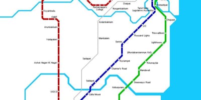 Chennai metro-stasjoner kart