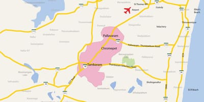 Kart over Tambaram Chennai